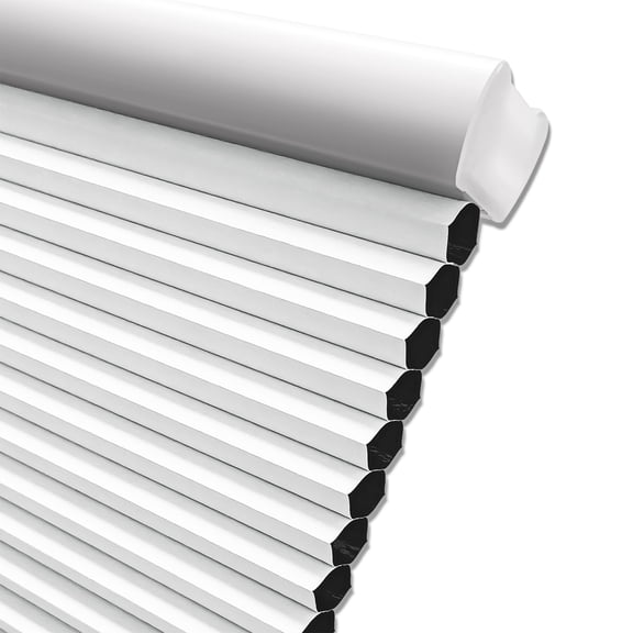 Keego Cordless Blackout Cellular Shades for Windows Bottom up Pleated Window Blinds Waterproof Thermal Insulated Honeycomb Blinds for Home, Office and Bedroom, White 26.5"W x 48"H