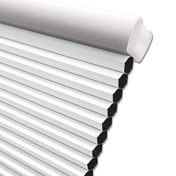Keego Cordless Blackout Cellular Shades for Windows Bottom up Pleated Window Blinds Waterproof Thermal Insulated Honeycomb Blinds for Home, Office and Bedroom, White 35"W x 60"H