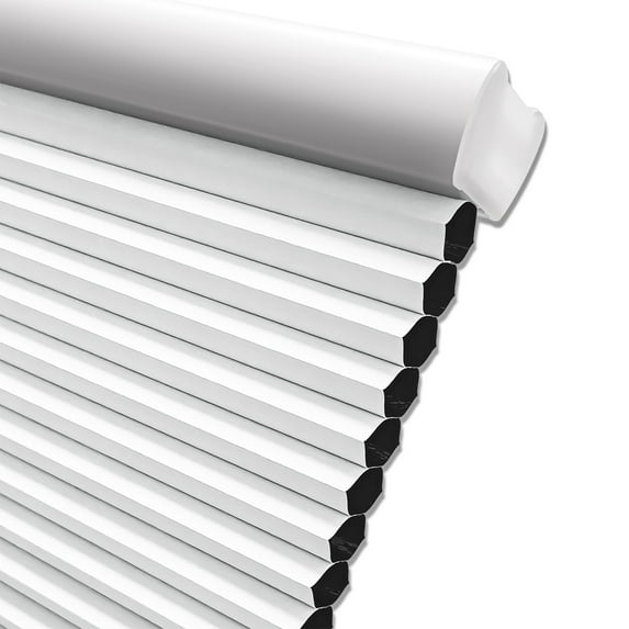 Keego Cordless Blackout Cellular Shades for Windows Bottom up Pleated Window Blinds Waterproof Thermal Insulated Honeycomb Blinds for Home, Office and Bedroom, White 54"W x 42"H