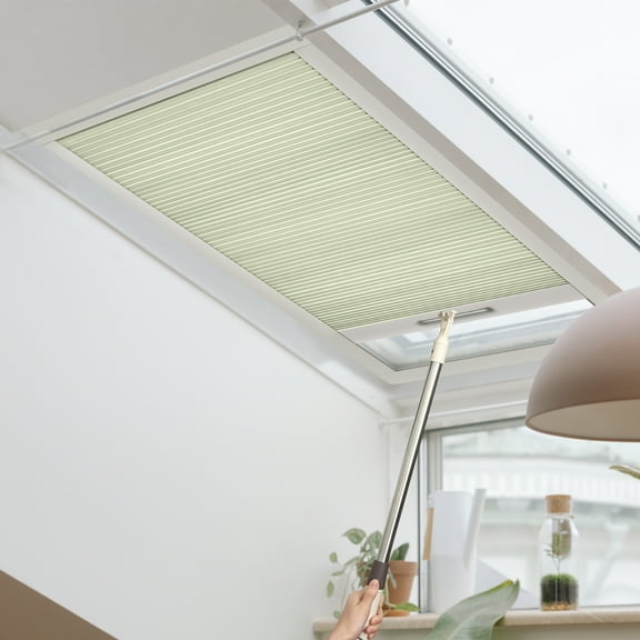 Keego Cordless Blackout Skylight Blinds Shades for Window Cellular Shades Suitable for Roof Inclined Plane Room Windows Light Yellow 35"w x 56"h Excluding Telescopic Rods