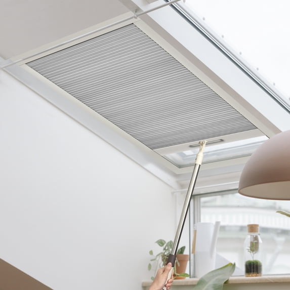 Keego Cordless Blackout Skylight Blinds Shades for Window Cellular Shades Suitable for Roof Inclined Plane Room Windows Sliver 28"w x 40"h Excluding Telescopic Rods