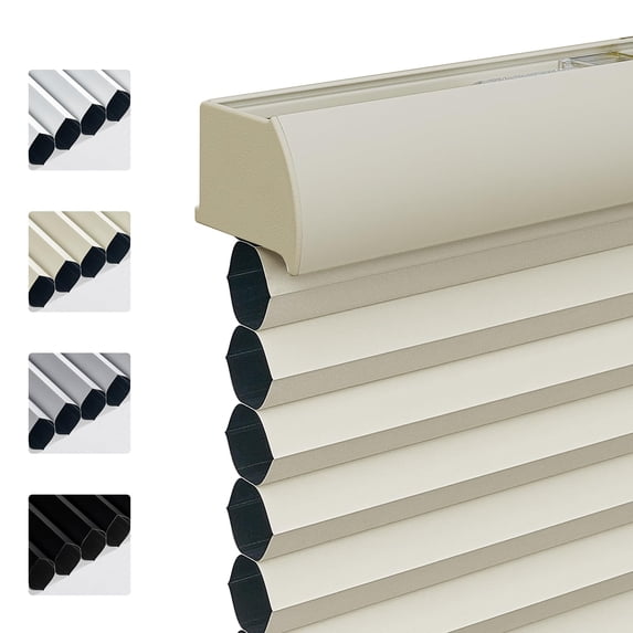 Keego Cordless Cellular Shades Blackout Window Blinds 9/5" Single Cell Blackout Window Blinds Premium Honeycomb Shades Thermal Insulated Blinds (Onion , 12"W x 78"H)