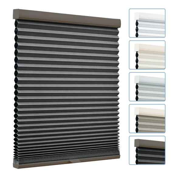 Keego Cordless Cellular Shades Honeycomb Window Shades Pull Down Cellular Blinds Thermal Insulated Window Blinds, Made in US (Blackout - Espresso, 43"W x 72"H)