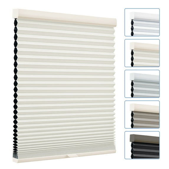 Keego Cordless Cellular Shades Honeycomb Window Shades Pull Down Cellular Blinds Thermal Insulated Window Blinds, Made in US (Blackout - Pearl, 27"W x 56"H)