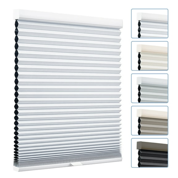 Keego Cordless Cellular Shades Honeycomb Window Shades Pull Down Cellular Blinds Thermal Insulated Window Blinds, Made in US (Blackout - White, 41"W x 72"H)