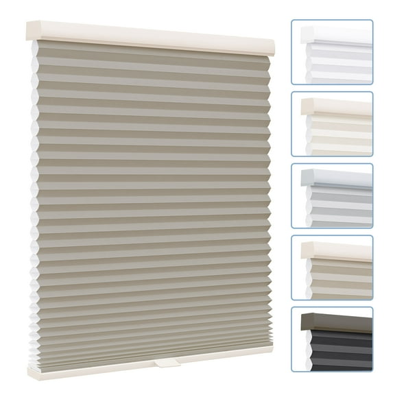 Keego Cordless Cellular Shades Honeycomb Window Shades Pull Down Cellular Blinds Thermal Insulated Window Blinds, Made in US (Light Filtering - Bark, 60"W x 64"H)