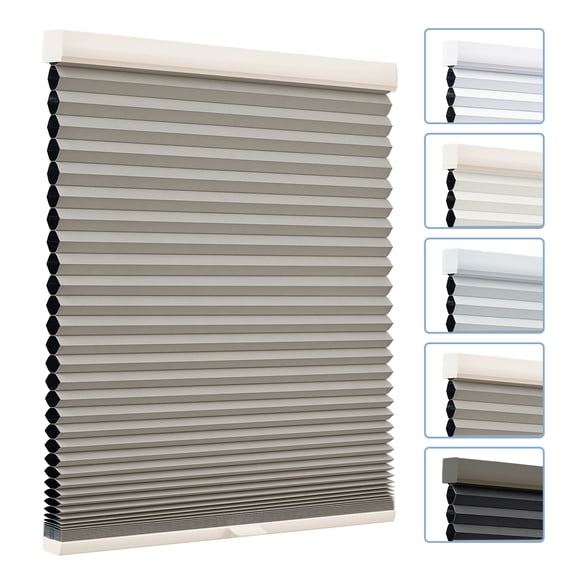 Keego Cordless Cellular Shades Honeycomb Window Shades Pull Down Cellular Blinds Thermal Insulated Window Blinds, Made in US (Blackout - Bark, 33"W x 48"H)