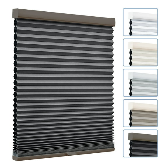 Keego Cordless Cellular Shades Honeycomb Window Shades Pull Down Cellular Blinds Thermal Insulated Window Blinds, Made in US (Blackout - Espresso, 37"W x 56"H)