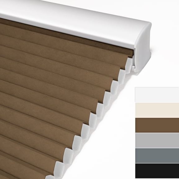 Keego Cordless Cellular Shades Window Blinds Size and Color Customizable Brown 100% Blackout 46"w x 36"h