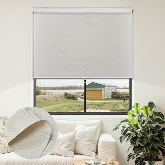 Keego Cordless Roller Shades for Window Mini 90% Blackout Roller Blinds for Window Doors Custom Blue, 46"W x 48"H