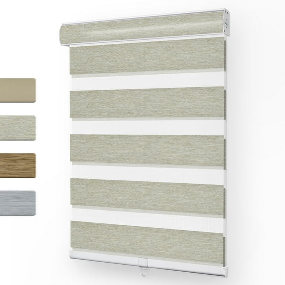 Keego Cordless Zebra Blinds for Windows 85% Blackout Shades Dual Layer Roller Shades for Home Bedroom Office (Autumn Color, 22"W x 36"H