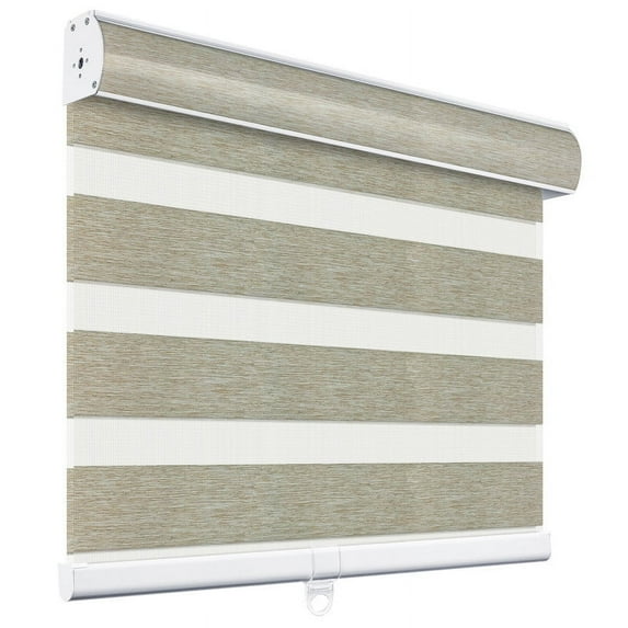 Keego Cordless Zebra Blinds for Windows 85% Blackout Shades Dual Layer Roller Shades for Home Bedroom Office (Autumn Color, 25"W x 66"H