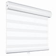 thumbnail image 1 of Keego Cordless Zebra Blinds for Windows 85% Blackout Shades Dual Layer Roller Shades for Home Bedroom Office (White Color, 37"W x 60"H, 1 of 9