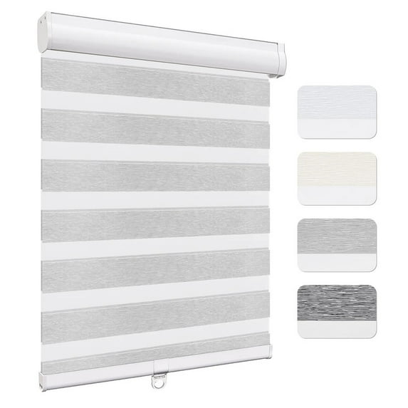 Keego Custom Size Zebra Shades for Windows Privacy Cordless Windows Shades for Home Office, Gray, 43"W x 60"H