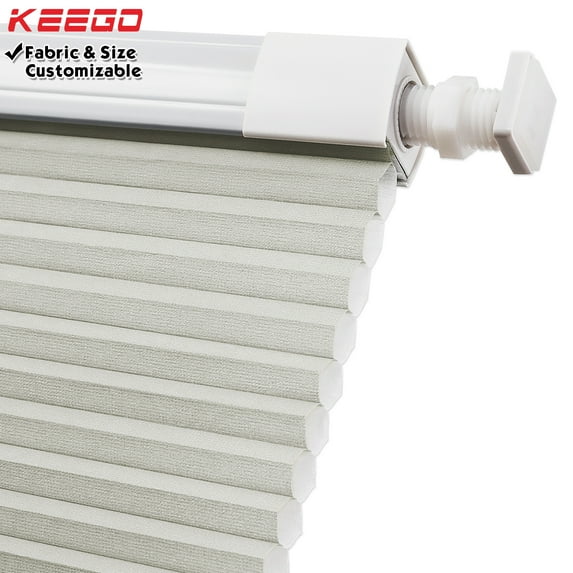Keego No Drilling Cordless Cellular Shades Honeycomb Window Blinds Easy Installation Heat Insulating Noise Reducing Curtains Semi-Blackout Silver, 22.0"w x 66"h