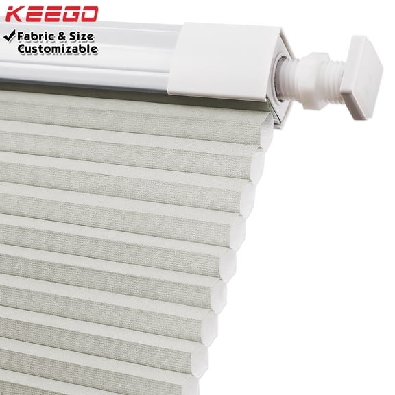 Keego No Drilling Cordless Cellular Shades Honeycomb Window Blinds Easy Installation Heat Insulating Noise Reducing Curtains Semi-Blackout Silver, 23.5"w x 42"h