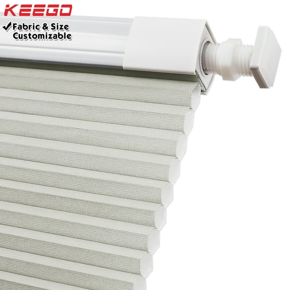 Keego No Drilling Cordless Cellular Shades Honeycomb Window Blinds Easy Installation Heat Insulating Noise Reducing Curtains Semi-Blackout Silver, 40.5"w x 48"h