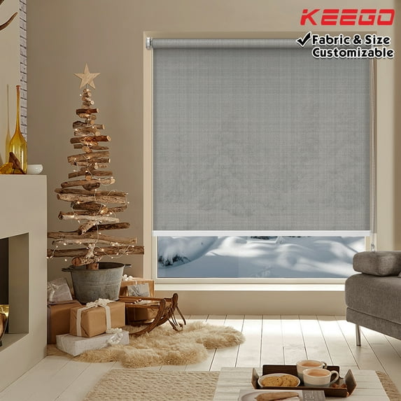 Keego No Drilling Roller Shades Free Tear Down Light Filtering Privacy Windows Blinds Customizable Color and Size for Home Office and Windows Gray 53"w x 64"h