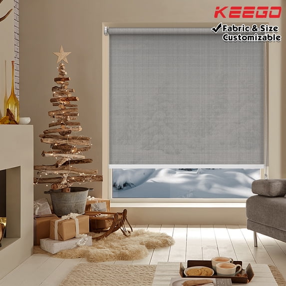 Keego No Drilling Roller Shades Free Tear Down Light Filtering Privacy Windows Blinds Customizable Color and Size for Home Office and Windows Gray 58"w x 68"h