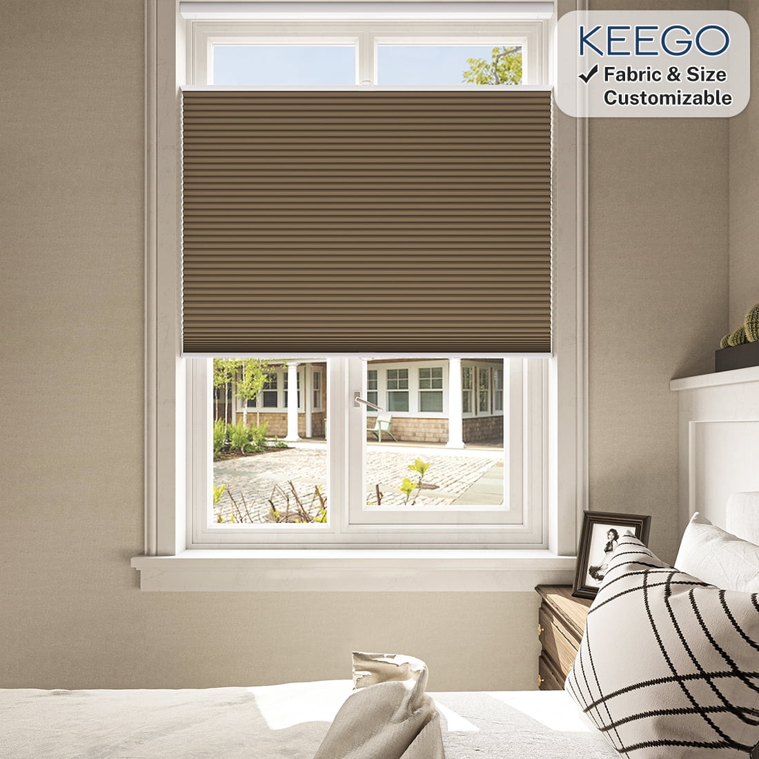 Keego Free Moving Cordless Cellular Shades Top Down Bottom Up Window ...
