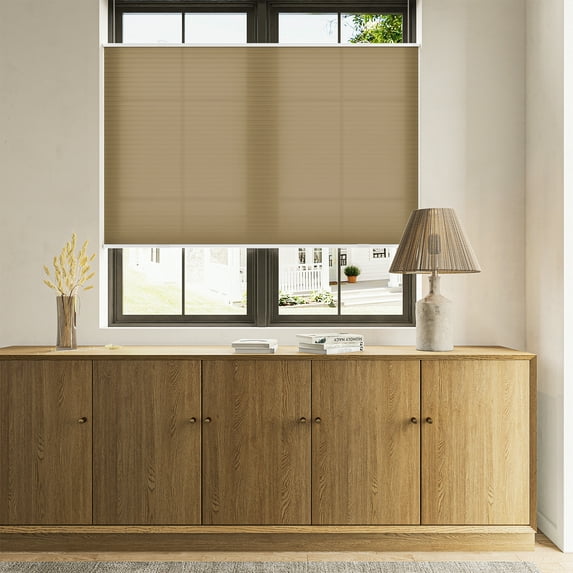 Keego Free Moving Cordless Cellular Shades Window Blinds Size and Color Customizable Coffee 100% Blackout 35"w x 40"h