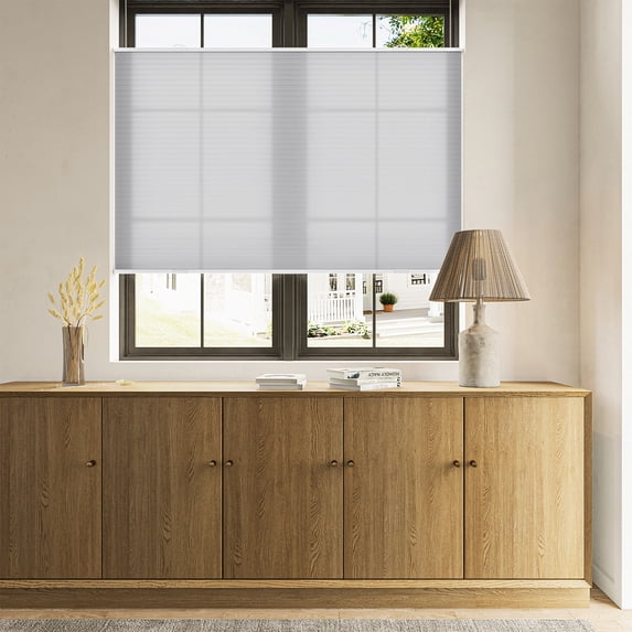 Keego Free Moving Cordless Cellular Shades Window Blinds Size and Color Customizable Gray 100% Blackout 43"w x 48"h