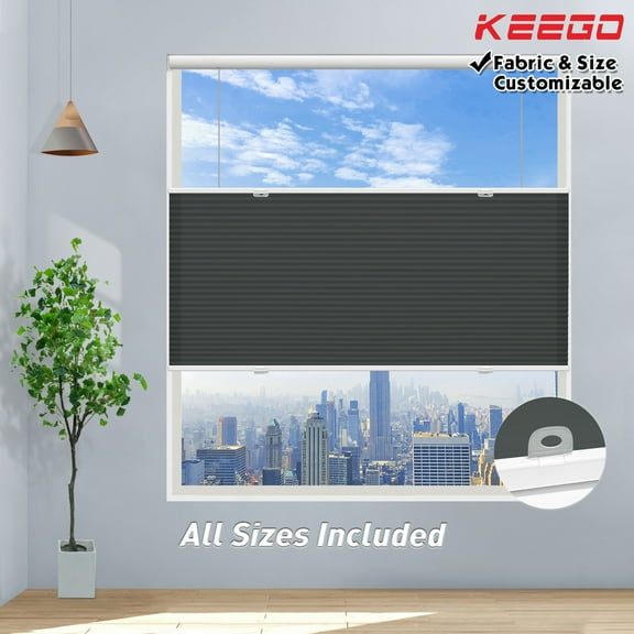 Keego Free Moving Cordless Cellular Shades Window Blinds Size and Color Customizable Slate Blue 100% Semi Blackout 45"w x 36"h