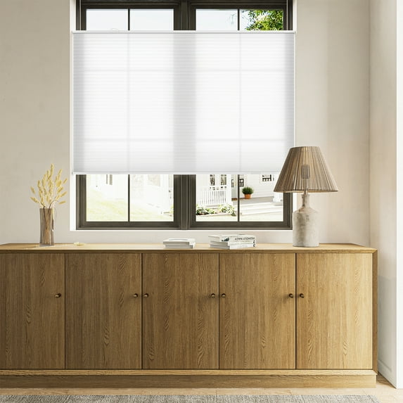 Keego Free Moving Cordless Cellular Shades Window Blinds Size and Color Customizable White 100% Blackout 35"w x 56"h