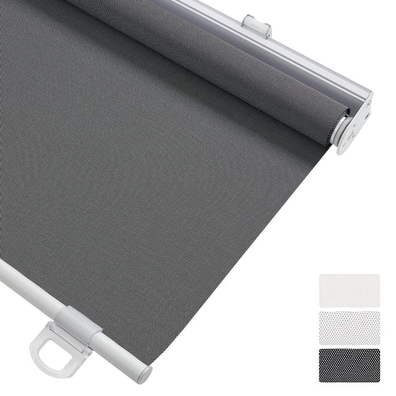 Keego Light Filtering Cordless Roller Shades for Window Blind with Thermal Insulated Window Shades Blinds for Home Door, Black 32"W X 64"H