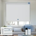 thumbnail image 1 of Keego Motorized Blinds with Remote Control Rechargeable Battery Automatic Window Shades Smart Blackout Roller Shades for Home Office Hotel White 24"W X 72"H, 1 of 9