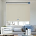 thumbnail image 1 of Keego Motorized Blinds with Remote Control Rechargeable Battery Automatic Window Shades Smart Blackout Roller Shades for Home Office Hotel Beige 61"W X 80"H, 1 of 9