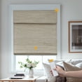 thumbnail image 1 of Keego Motorized Roman Shades Blackout Natural Fabric Rechargeable Electric Window Blinds Remote Control Room Darkening Window Treatment - Almond (with Linen, Block 60%-90% Light) - 51"W x 72"H, 1 of 8