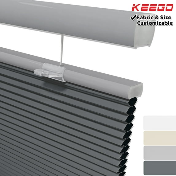 Keego New Energy Saving Heat Insulating Celluar Shades Honeycomb Window Blinds Light Blocking Blackout Slate Gray Color 51.0"w x 36.0"h