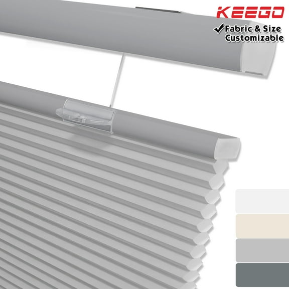 Keego New Energy Saving Heat Insulating Celluar Shades Honeycomb Window Blinds Light Filtering Gray Color 36.0"w x 36.0"h