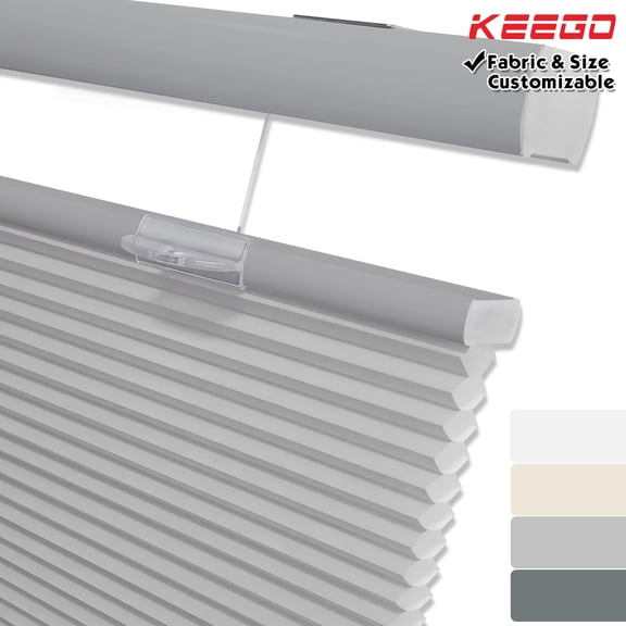 Keego New Energy Saving Heat Insulating Celluar Shades Honeycomb Window Blinds Light Filtering Gray Color 55.0"w x 56.0"h