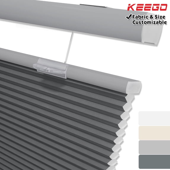 Keego New Energy Saving Heat Insulating Celluar Shades Honeycomb Window Blinds Light Filtering Slate Gray Color 33.0"w x 56.0"h