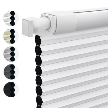 Keego No Drill Cordless Blind for Windows Blackout Cellular Window Shades No Tool Honeycomb Blinds Shades for Home, Easy To Install, White, 20.25"W x 36"H