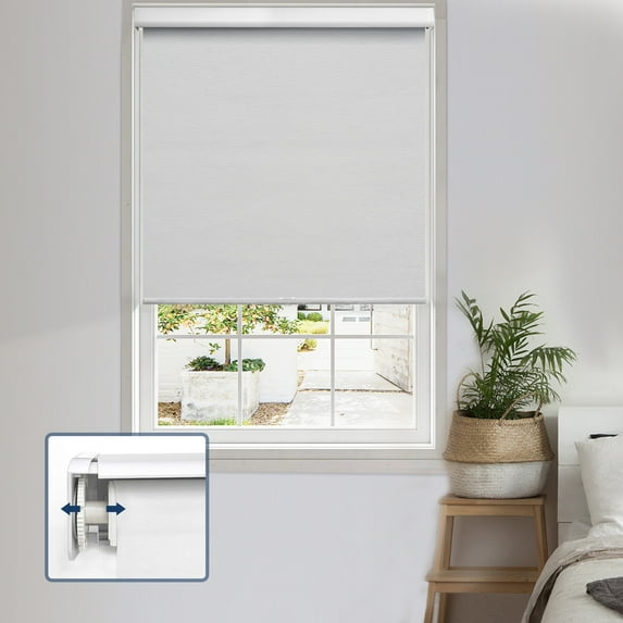 Keego No Drill Cordless Roller Shades No Tools Blinds Tension Blackout Roller Shades for Window Easy to Install Custom Size Shades (White Blackout, 23"W x 42"H)