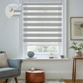 thumbnail image 1 of Keego No Tools No Drill Cordless Zebra Roller Blinds Light Filtering Dual Layer Roller Shades Privacy Zebra Windows Shades Zebra Blinds for Windows - DimGray, 47"W x 72"H, 1 of 8
