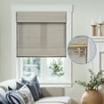 thumbnail image 1 of Keego No Drill No Tools Roman Shades for Windows Cordless Blackout Roman Window Shades Blinds 100% Natural Linen Hand-Made Fabric- Gray (with Lining, Block 40%-50% Light) - 46"W x 64"H, 1 of 6