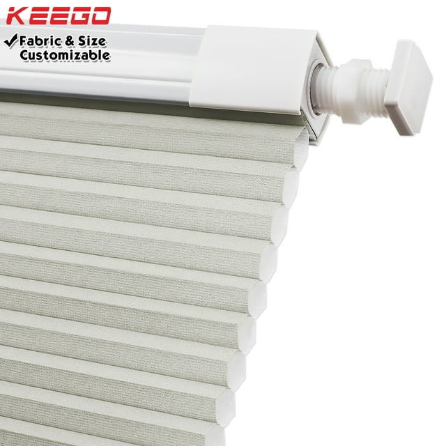 Keego No Drilling Cordless Cellular Shades Honeycomb Window Blinds Easy Installation Heat Insulating Noise Reducing Curtains Semi-Blackout Silver, 24.5"w x 70"h