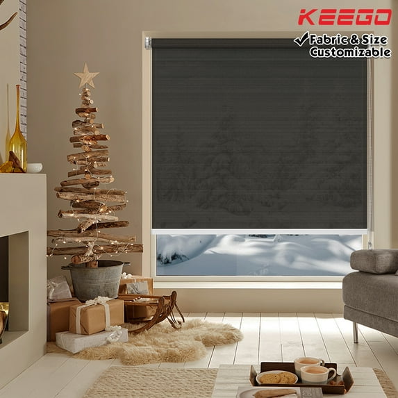 Keego No Drilling Roller Shades Free Tear Down Light Filtering Privacy Windows Blinds Customizable Color and Size for Home Office and Windows Black 40"w x 48"h
