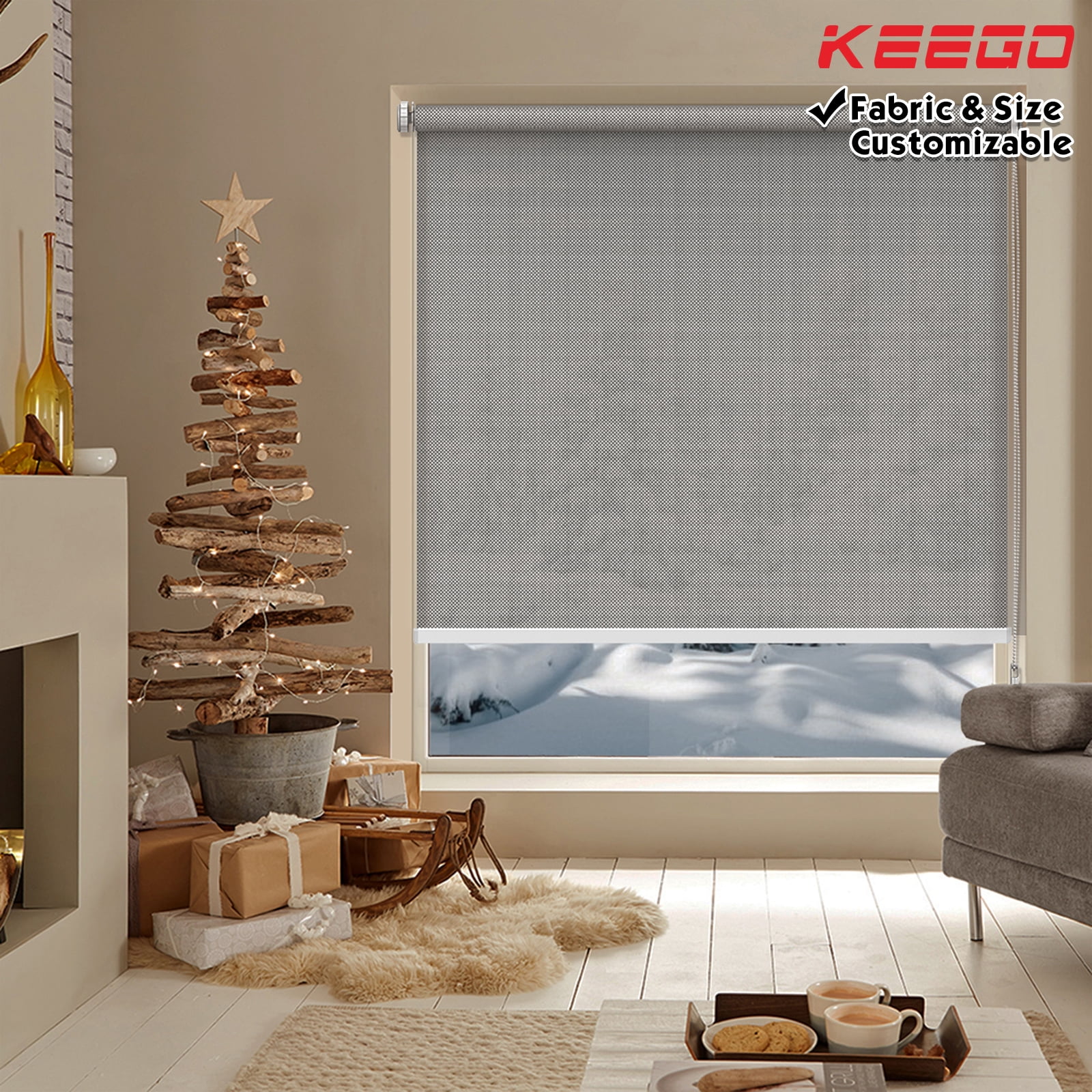 Keego No Drilling Roller Shades Free Tear Down Light Filtering Privacy