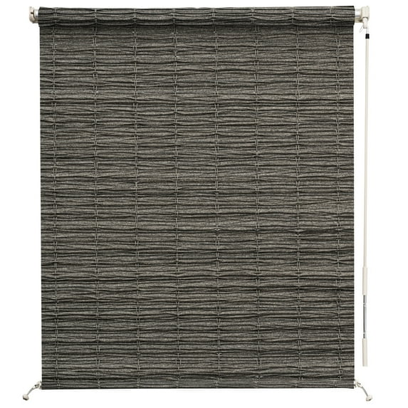 Keego Patio Shades roll up Outdoor, Outdoor Roller Shade Cordless, Upgraded Materials Patio Shades Roller Up Outdoor with 95% UV Protection, Outdoor Blinds for Patio Porch - Dark Gray, 55"W x 60"H