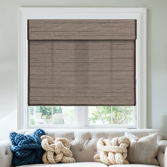 Keego Roman Shades for Windows Cordless Blackout Roman Window Shades Blinds 100% Natural Linen Hand-Made Roman Shade - DarkGray (with Lining, Block 40%-50% Light) - 47"W x 64"H
