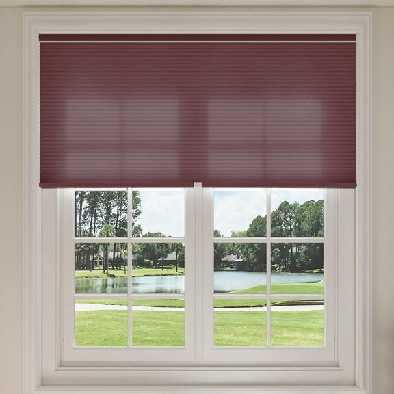 Keego Shades Cordless Cellular Blinds Double Single Cell Light Filtering Window Blinds Premium Honeycomb Shades Thermal Insulated Blinds (Bordeaux-Light Filtering, 29"W x 78"H)