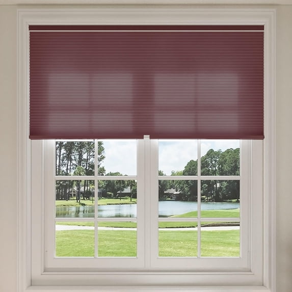Keego Shades Cordless Cellular Blinds Double Single Cell Light Filtering Window Blinds Premium Honeycomb Shades Thermal Insulated Blinds (Bordeaux-Light Filtering, 35"W x 48"H)