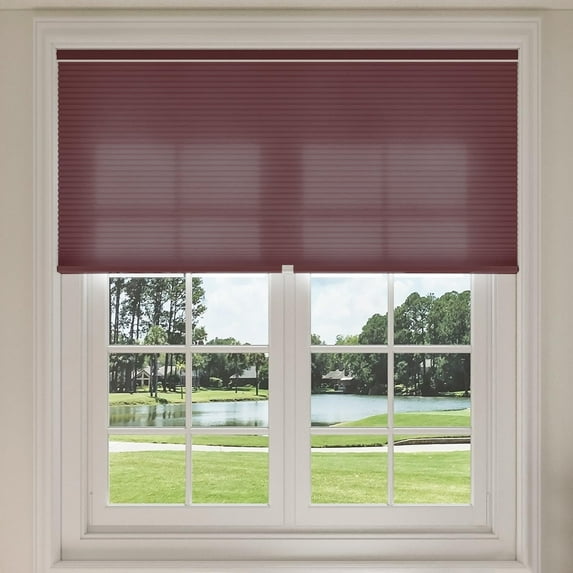 Keego Shades Cordless Cellular Blinds Double Single Cell Light Filtering Window Blinds Premium Honeycomb Shades Thermal Insulated Blinds (Bordeaux-Light Filtering, 38"W x 48"H)