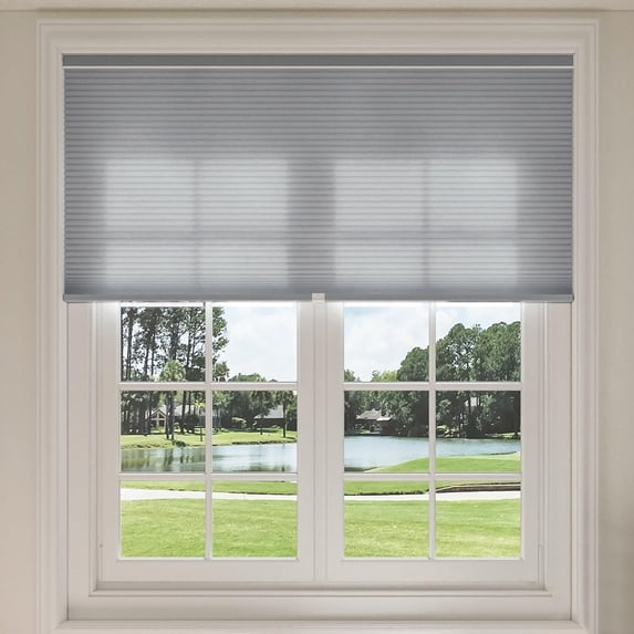 Keego Shades Cordless Cellular Blinds Double Single Cell Light Filtering Window Blinds Premium Honeycomb Shades Thermal Insulated Blinds (Gray Sheen-Light Filtering, 71"W x 78"H)
