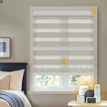 thumbnail image 1 of Keego Smart Motorized Zebra Shades Work with Wi-Fi Intelligent Sensor Shades with Remote Window Blinds work with Alexa Google for Smart Home Office,23"Wx52"H(Li-Yellow, Light Fithering), 1 of 7